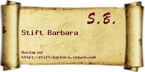 Stift Barbara névjegykártya